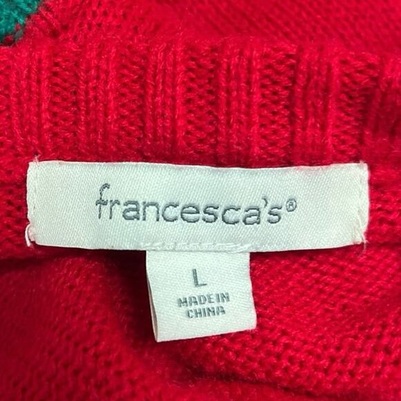 Francesca’s Red Merry & Bright  Light Up Cactus Christmas Holiday Sweater Size L - Picture 3 of 4